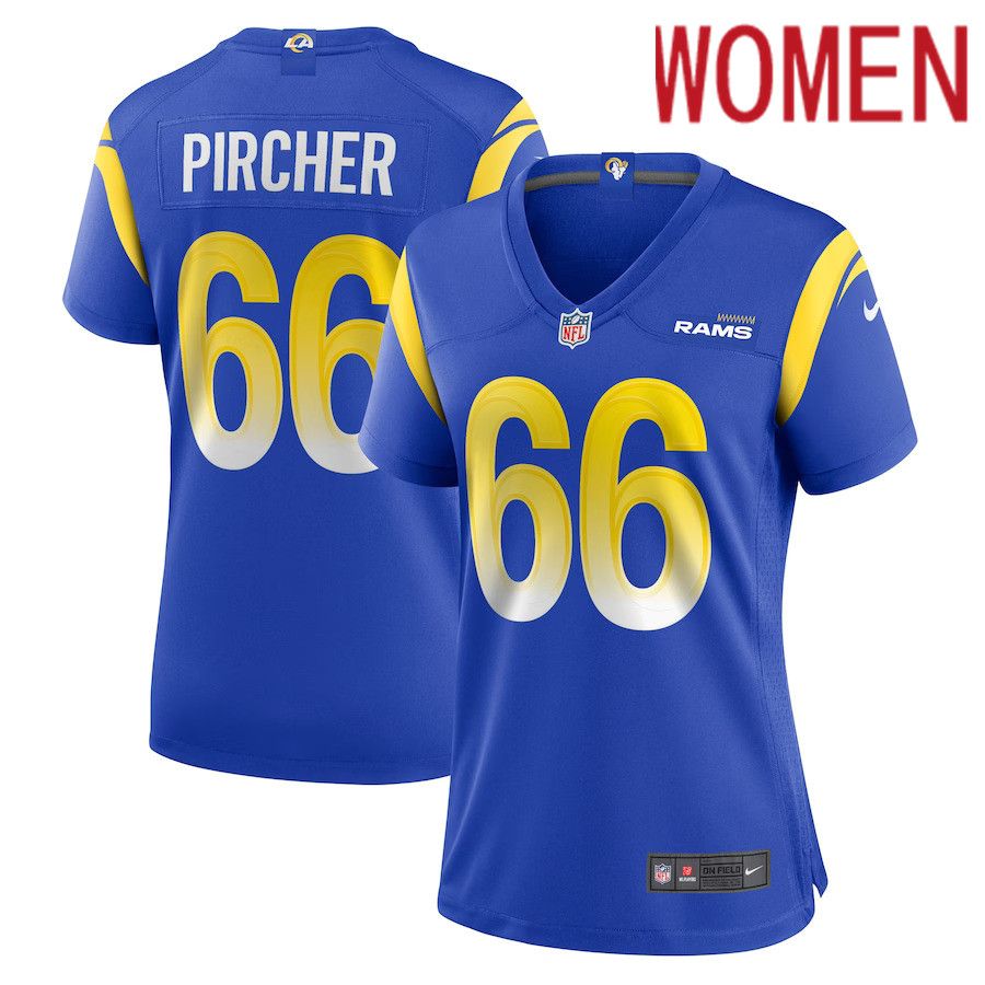 Women Los Angeles Rams #66 Max Pircher Nike Royal Game NFL Jersey->women nfl jersey->Women Jersey